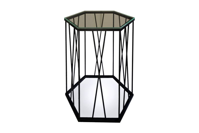 Falan Sidebord 40 cm Sekskant - Svart/Sølv - Lampebord & sidebord - Brettbord og småbord