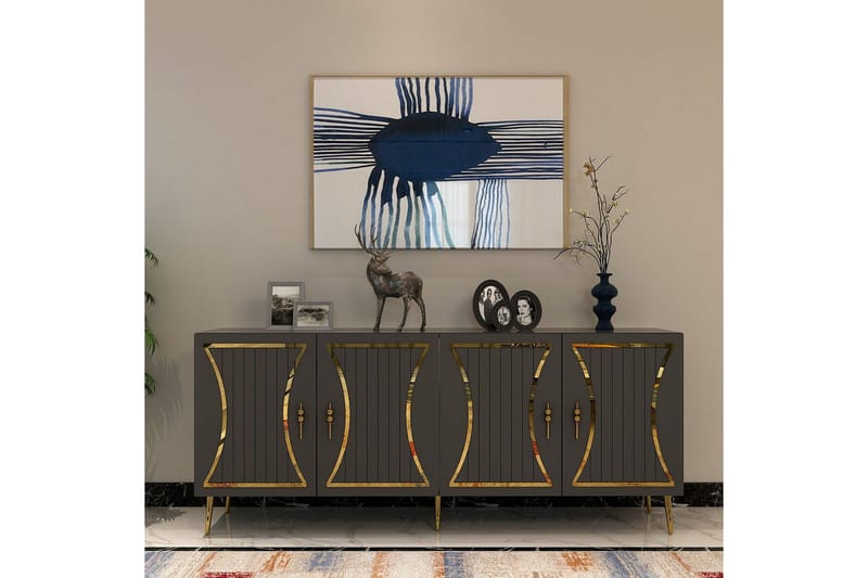 Falra Konsollbord 150 cm - Antrasitt/Gull - Møbler - Bord - Avlastningsbord - Gangbord