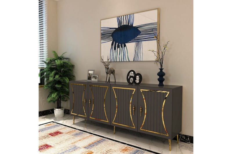 Falra Konsollbord 150 cm - Antrasitt/Gull - Møbler - Bord - Avlastningsbord - Gangbord