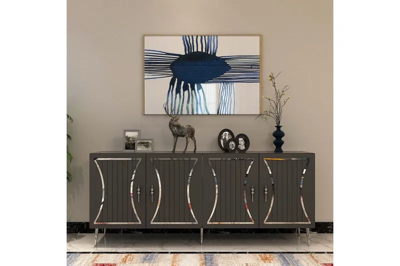 Falra Konsollbord 150 cm - Antrasitt/Sølv - Møbler - Bord - Avlastningsbord - Gangbord