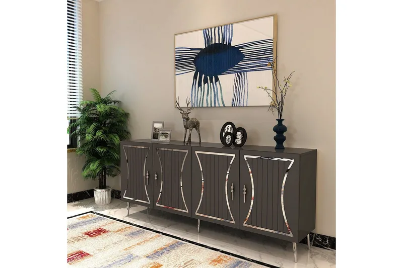 Falra Konsollbord 150 cm - Antrasitt/Sølv - Møbler - Bord - Avlastningsbord - Gangbord