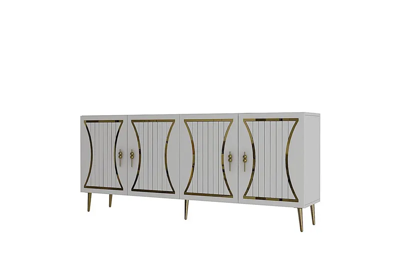 Falra Konsollbord 150 cm, Hvit/Gull