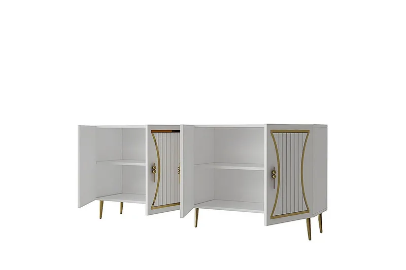 Falra Konsollbord 150 cm - Hvit/Gull - Møbler - Bord - Avlastningsbord - Gangbord