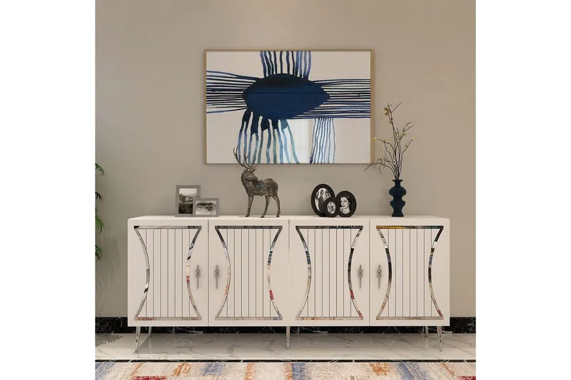 Falra Konsollbord 150 cm - Hvit/Sølv - Møbler - Bord - Avlastningsbord - Gangbord