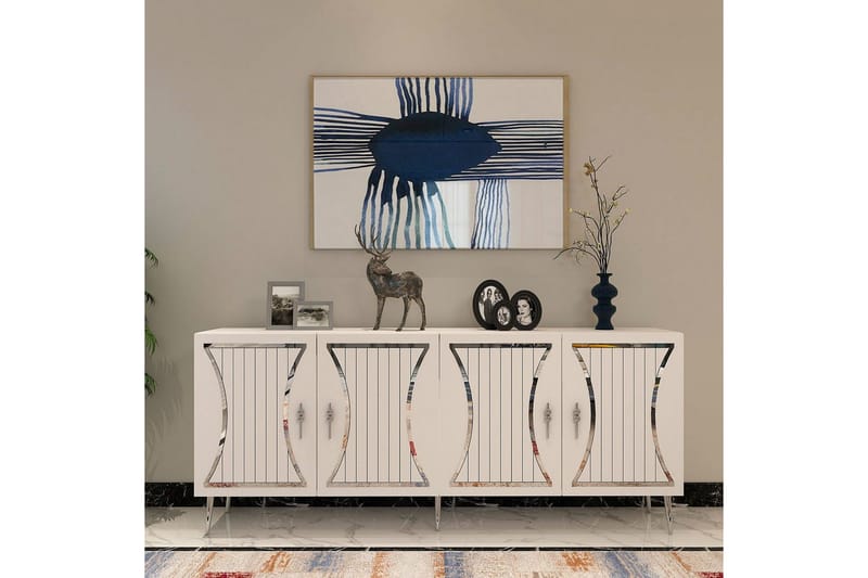 Falra Konsollbord 150 cm - Hvit/Sølv - Møbler - Bord - Avlastningsbord - Gangbord