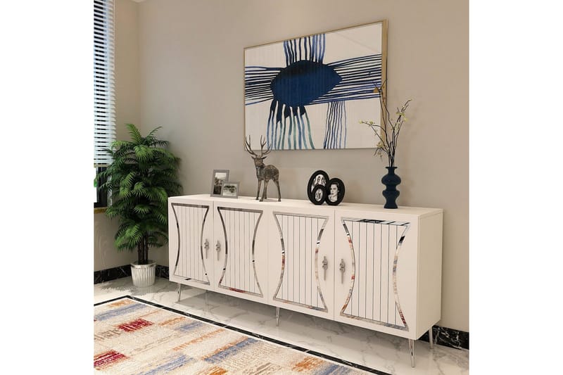 Falra Konsollbord 150 cm - Hvit/Sølv - Møbler - Bord - Avlastningsbord - Gangbord