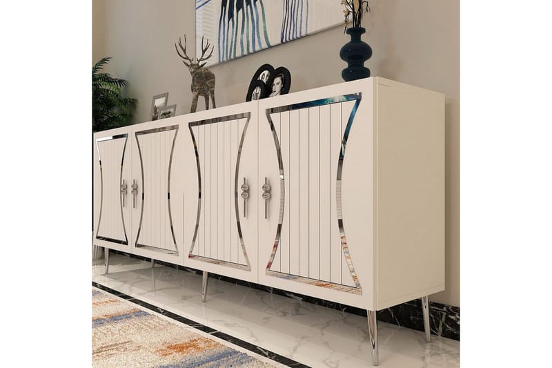 Falra Konsollbord 150 cm - Hvit/Sølv - Møbler - Bord - Avlastningsbord - Gangbord