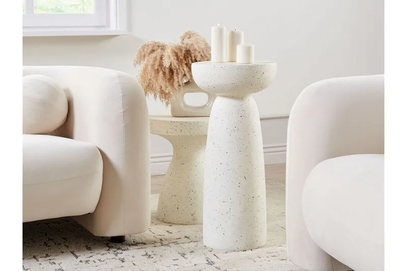 Fayanna Sidebord 33 cm - Hvit - Møbler - Bord - Avlastningsbord - Lampebord & sidebord