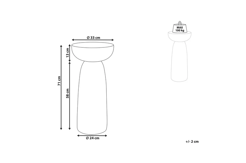 Fayanna Sidebord 33 cm - Hvit - Møbler - Bord - Avlastningsbord - Lampebord & sidebord