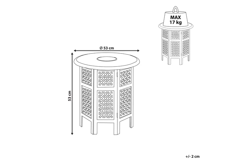 Fayola Sidebord 53 cm - Mørkt tre - Møbler - Bord - Avlastningsbord - Lampebord & sidebord