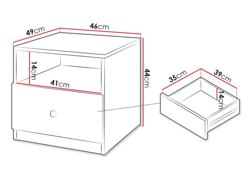 Fayric Nattbord 46 cm - Beige - Møbler - Bord - Avlastningsbord - Sengebord & nattbord