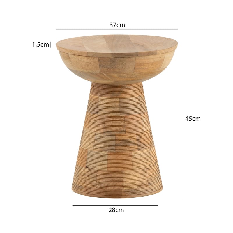 Fenilo sidebord 37 cm - Naturlig bleket/ lyst mangotre - Møbler - Bord - Avlastningsbord - Konsollbord