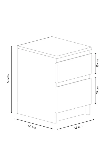 Ferin Nattbord i Laminatplate med Oppbevaring og Skuffer - Sonoma-eik - Møbler - Bord - Avlastningsbord - Sengebord & nattbord