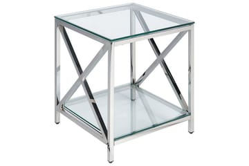 Fidelina Sidebord 45 cm - Sølv/Transparent - Møbler - Bord - Avlastningsbord - Lampebord & sidebord