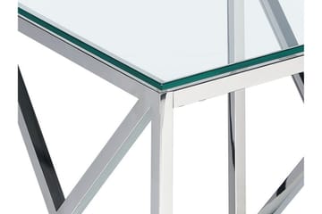 Fidelina Sidebord 45 cm - Sølv/Transparent - Møbler - Bord - Avlastningsbord - Lampebord & sidebord