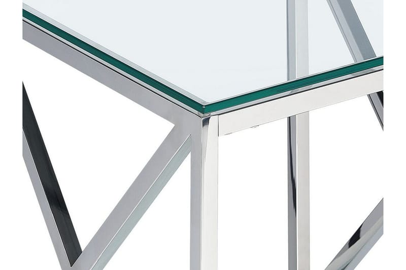 Fidelina Sidebord 45 cm - Sølv/Transparent - Møbler - Bord - Avlastningsbord - Lampebord & sidebord
