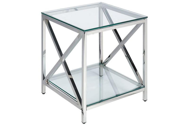 Fidelina Sidebord 45 cm - Sølv/Transparent - Møbler - Bord - Avlastningsbord - Lampebord & sidebord