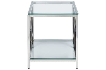 Fidelina Sidebord 45 cm - Sølv/Transparent - Møbler - Bord - Avlastningsbord - Lampebord & sidebord