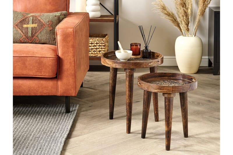 Finbar Settbord 40 cm - Mørkt tre - Møbler - Bord - Avlastningsbord - Settbord