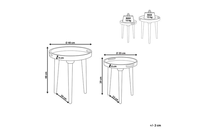 Finbar Settbord 40 cm - Mørkt tre - Møbler - Bord - Avlastningsbord - Settbord