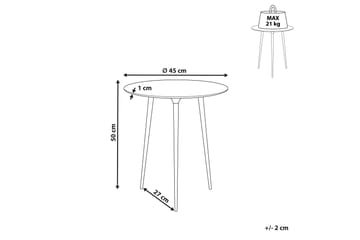Fiore Sidebord 45 cm - Gull/Svart - Møbler - Bord - Avlastningsbord - Lampebord & sidebord