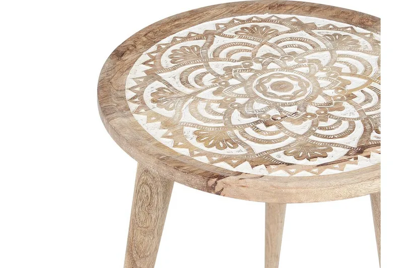 Fiorenzo Settbord 45 cm - Lyst tre/Hvit - Møbler - Bord - Avlastningsbord - Settbord