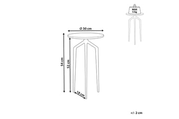 Fiori Sidebord 30 cm - Hvit/Gull - Møbler - Bord - Avlastningsbord - Lampebord & sidebord
