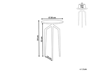 Fiori Sidebord 30 cm - Hvit/Gull - Møbler - Bord - Avlastningsbord - Lampebord & sidebord