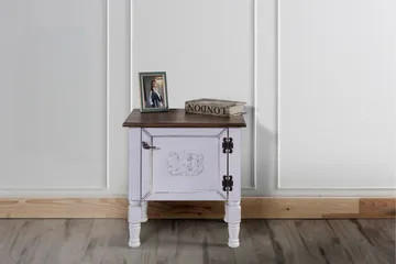Floris Nattbord med Oppbevaring og Hyller i Tre - Hvit - Møbler - Bord - Avlastningsbord - Sengebord & nattbord