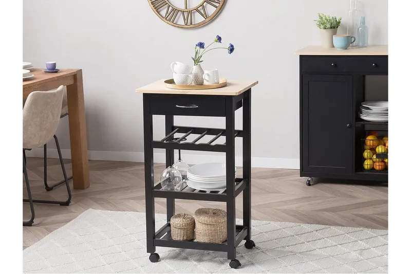 Foggia Serveringsbord 50 cm - Svart - Oppbevaring - Kjøkkenøyer