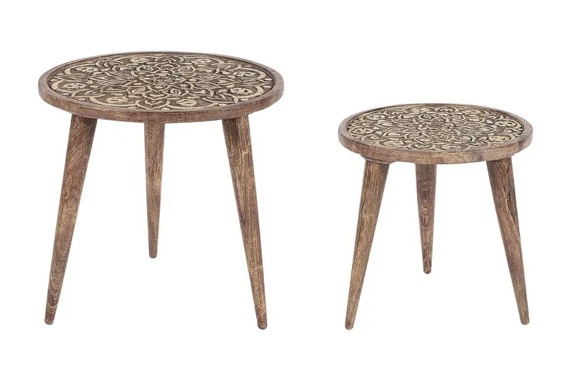 Freida Settbord 45 cm, Mørkt tre/Gull