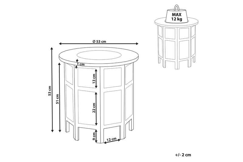 Freya Sidebord 53 cm - Hvit - Møbler - Bord - Avlastningsbord - Lampebord & sidebord