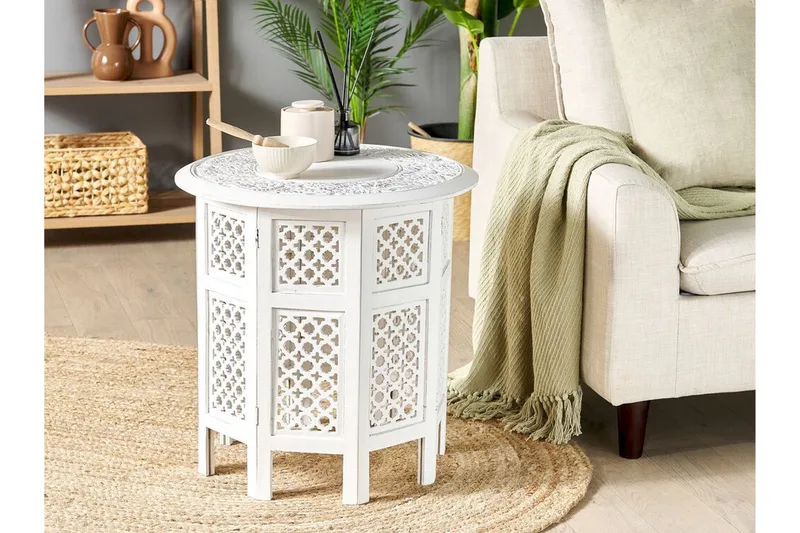 Freya Sidebord 53 cm - Hvit - Møbler - Bord - Avlastningsbord - Lampebord & sidebord