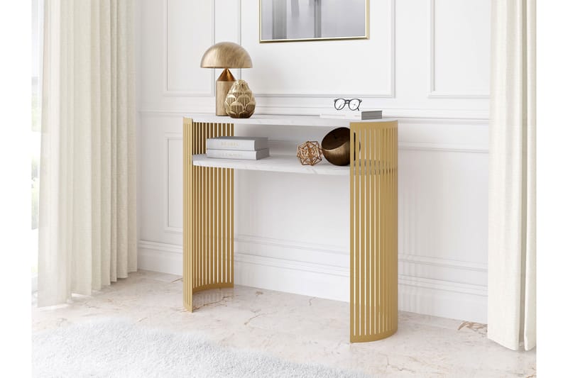 Friend Konsollbord 100 cm - Gull/Hvit - Møbler - Bord - Avlastningsbord - Gangbord