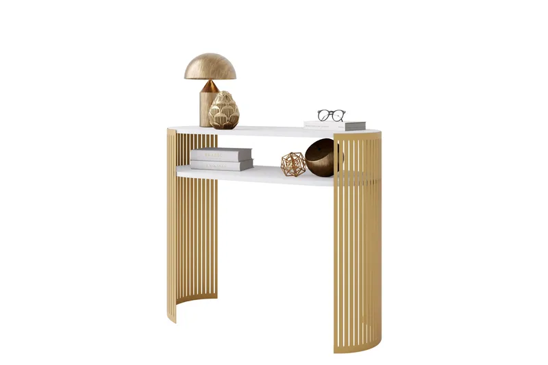 Friend Konsollbord 100 cm - Gull/Hvit - Møbler - Bord - Avlastningsbord - Gangbord