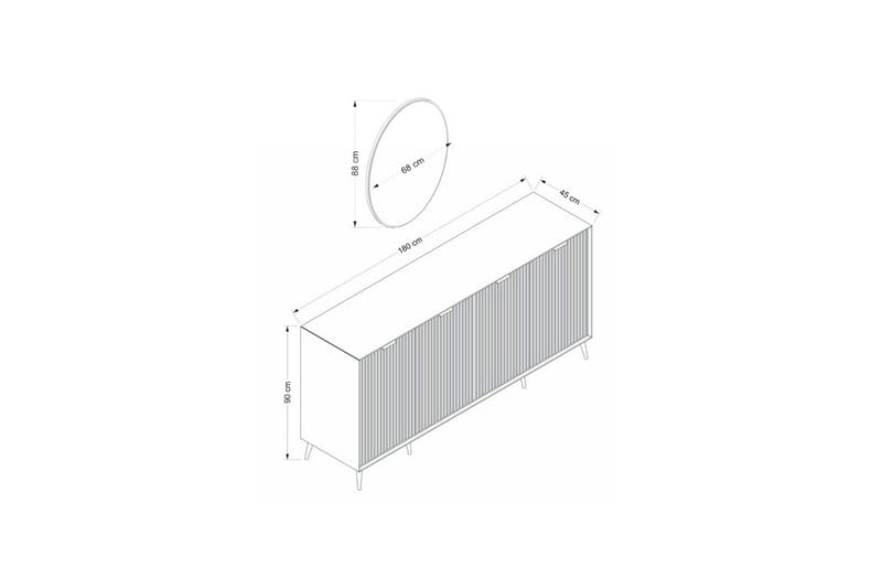 Fruitland konsollbord 180 cm - Sand - Møbler - Bord - Avlastningsbord - Gangbord