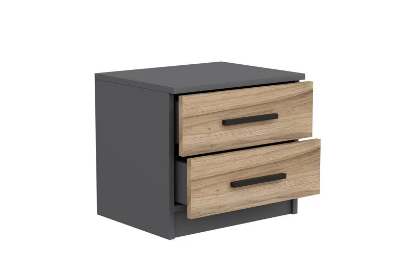 Fruitland Nattbord 50 cm - Valnøtt/Antrasitt - Møbler - Bord - Avlastningsbord - Sengebord & nattbord