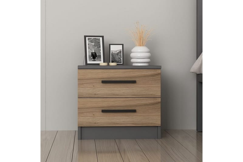 Fruitland Nattbord 50 cm - Valnøtt/Antrasitt - Møbler - Bord - Avlastningsbord - Sengebord & nattbord