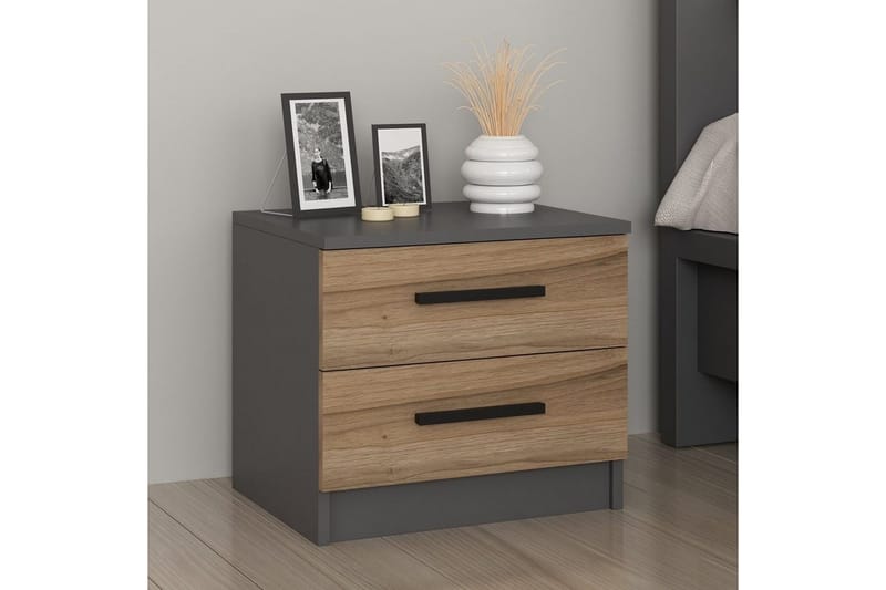 Fruitland Nattbord 50 cm - Valnøtt/Antrasitt - Møbler - Bord - Avlastningsbord - Sengebord & nattbord