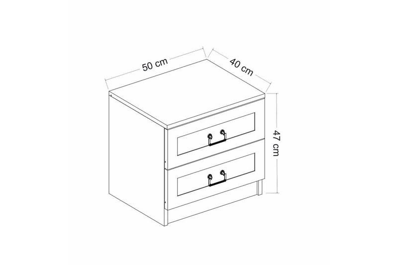 Fruitland Nattbord 54 cm - Hvit - Møbler - Bord - Avlastningsbord - Sengebord & nattbord