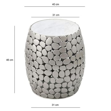 Galara sidebord 40 cm - Hvit og sølvfarget - Møbler - Bord - Avlastningsbord - Lampebord & sidebord