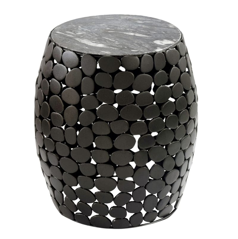 Galara sidebord 40 cm - Svart med grå og hvite marmornyanser - Møbler - Bord - Avlastningsbord - Lampebord & sidebord