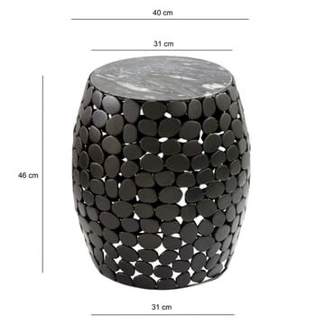 Galara sidebord 40 cm - Svart med grå og hvite marmornyanser - Møbler - Bord - Avlastningsbord - Lampebord & sidebord