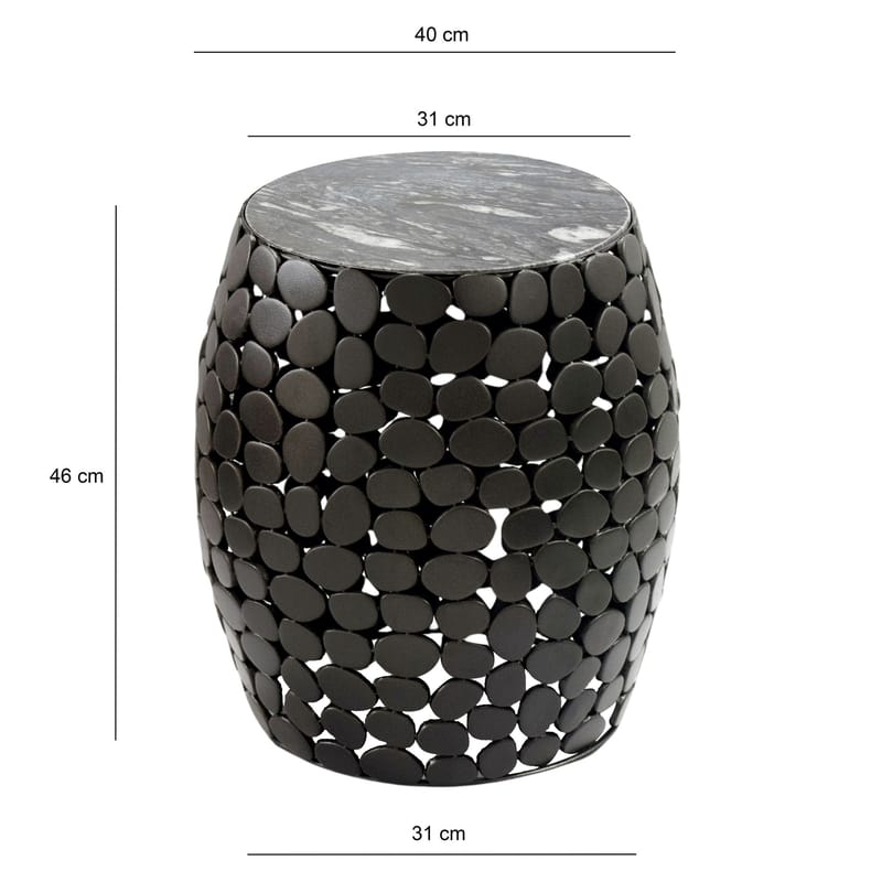 Galara sidebord 40 cm - Svart med grå og hvite marmornyanser - Møbler - Bord - Avlastningsbord - Lampebord & sidebord