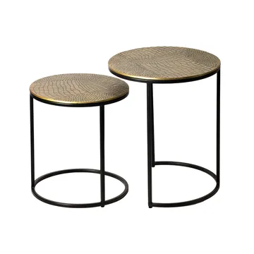 Galela settbord 40 cm sett med 2 - Gullfarget og svart - Møbler - Bord - Avlastningsbord - Settbord