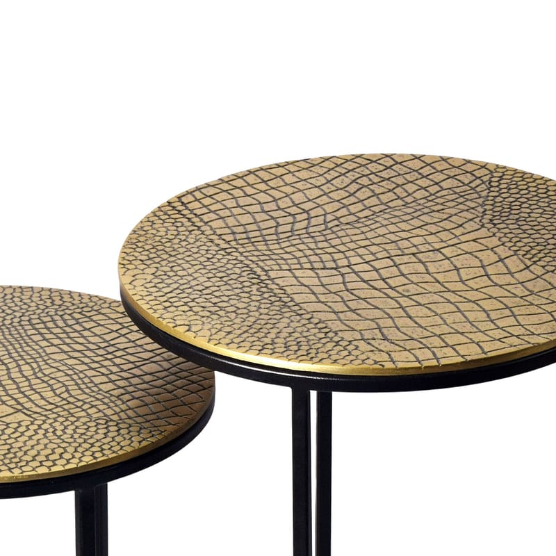 Galela settbord 40 cm sett med 2 - Gullfarget og svart - Møbler - Bord - Avlastningsbord - Settbord