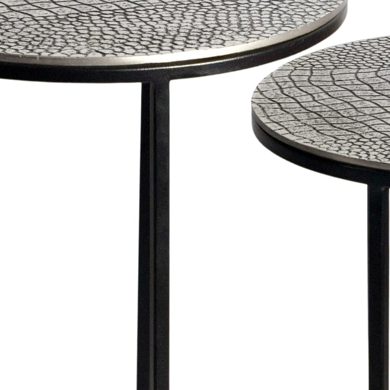 Galela settbord 40 cm sett med 2 - Sølvfarget og svart - Møbler - Bord - Avlastningsbord - Settbord