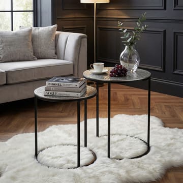 Galela settbord 40 cm sett med 2 - Sølvfarget og svart - Møbler - Bord - Avlastningsbord - Settbord