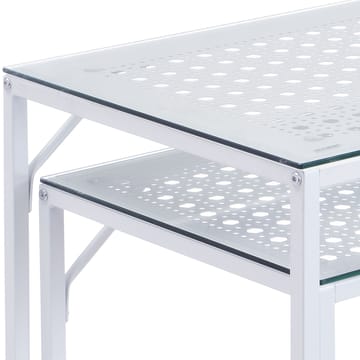 Galora konsollbord 100 cm sett med 2 - Gjennomsiktig og matt hvit - Møbler - Bord - Avlastningsbord - Settbord