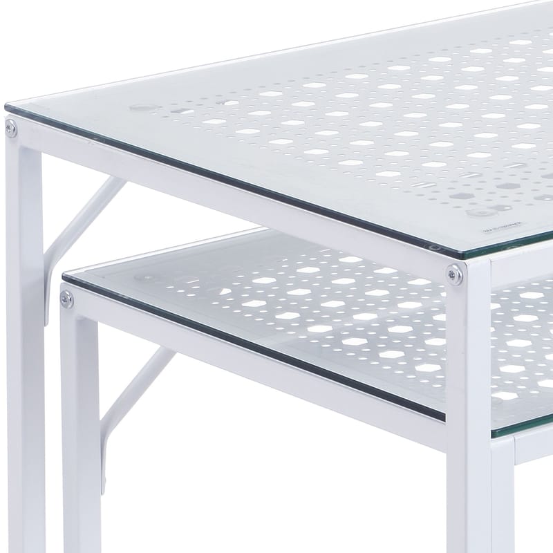 Galora konsollbord 100 cm sett med 2 - Gjennomsiktig og matt hvit - Møbler - Bord - Avlastningsbord - Settbord